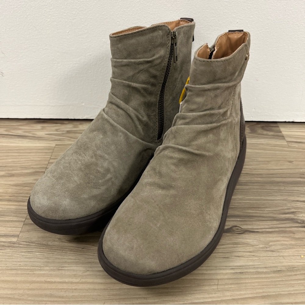 Strive Tempo Full Zip Leather Ankle Boots Comfort Walking Booties Womens Size 5